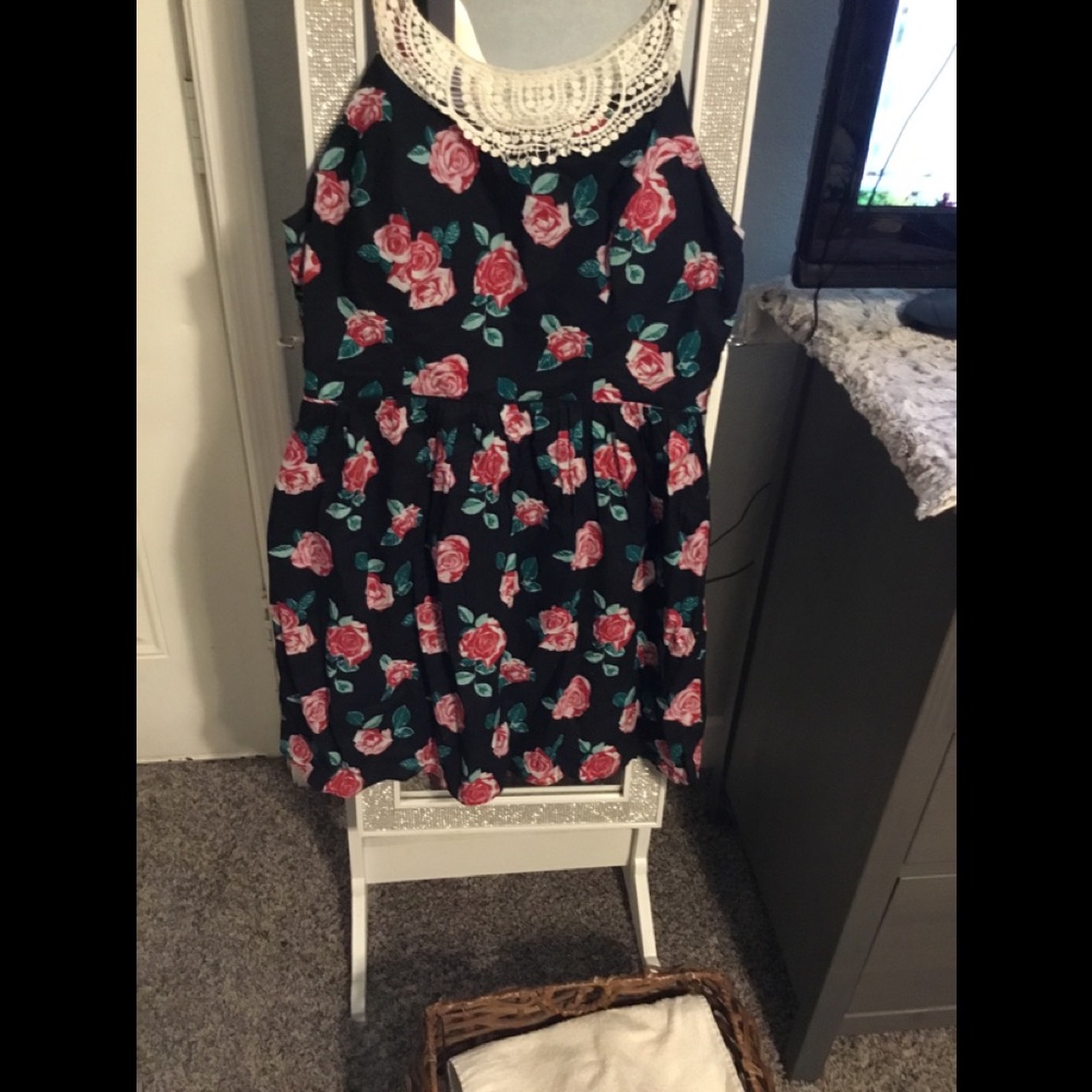Floral dress white lace xl
